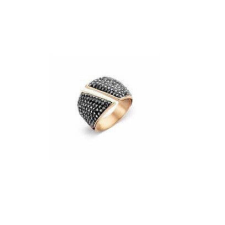 VICTORIA rose gold színű fekete köves gyűrű black gyűrű
