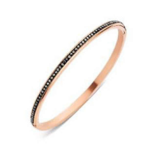 VICTORIA Rose gold színű fekete köves karkötő karkötő