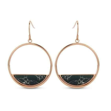 VICTORIA Rose gold színű fekete mintás fülbevaló fülbevaló