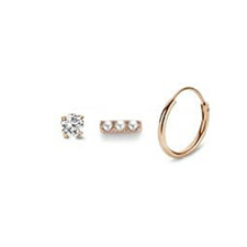 Victoria Rose gold színű fülbevaló 3 db-os fülbevaló