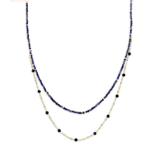VICTORIA Rose gold színű kék gyöngyös nyaklánc nyaklánc