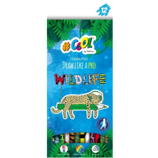 VICTORIA Wildlife háromszögletű színes ceruza készlet, 12 különböző szín (TVC003) (TVC003) színes ceruza