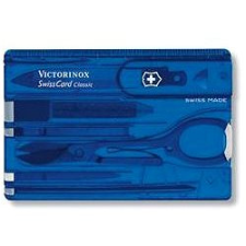 Victorinox Swiss Card Classic Translucent kék kés és bárd