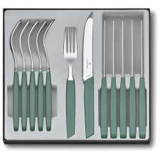 Victorinox Swiss Modern Evőeszközkészlet - 12 db, zsályazöld tányér és evőeszköz