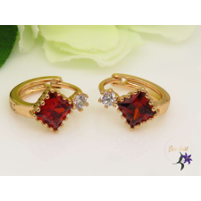  Vicus antiallergén köves fülbevaló 18K - piros fülbevaló