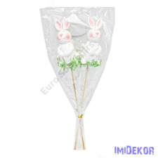  Vidám nyuszi pálcán 10cm 2db/csomag dekorációs kellék