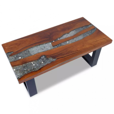 vidaXL 100x50 cm gyantázott tíkfa dohányzóasztal bútor