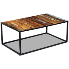vidaXL 100x60x40 cm Tömör újrahasznosított fa dohányzóasztal bútor