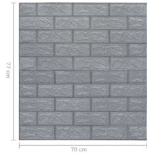 vidaXL 10 db antracitszürke öntapadós 3D tégla hatású falmatrica tapéta, díszléc és más dekoráció