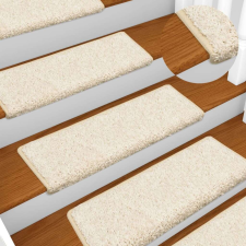 vidaXL 10 db fehér lépcsőszőnyeg 65x21x4 cm lakástextília
