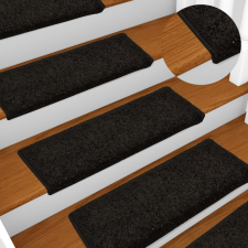 vidaXL 10 db fekete lépcsőszőnyeg 65 x 25 cm lakástextília