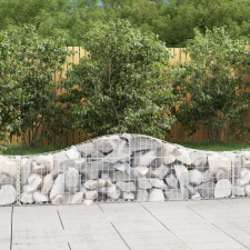 vidaXL 10 db íves horganyzott vas gabion kosár 200x30x40/60 cm kerti tárolás