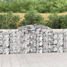 vidaXL 10 db íves horganyzott vas gabion kosár 300 x 30 x 100/120 cm kerti dekoráció