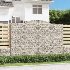 vidaXL 10 db íves horganyzott vas gabion kosár 300x50x200/220 cm kerti tárolás