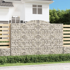 vidaXL 10 db íves horganyzott vas gabion kosár 300x50x200/220 cm kerti tárolás