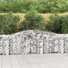 vidaXL 10 db íves horganyzott vas gabion kosár 400x30x100/120 cm kerti dekoráció