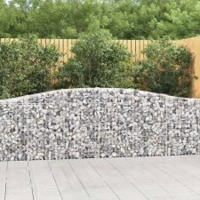 vidaXL 10 db íves horganyzott vas gabion kosár 400x30x80/100 cm kerti tárolás