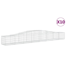 vidaXL 10 db íves horganyzott vas gabion kosár 400x50x40/60 cm (3145925) kerti tárolás