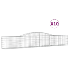 vidaXL 10 db íves horganyzott vas gabion kosár 400x50x60/80 cm (3146978) kerti tárolás