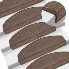 vidaXL 10 db kávébarna lépcsőszőnyeg 65x24x4 cm lakástextília