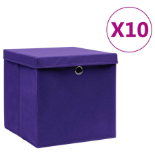 vidaXL 10 db lila fedeles tárolódoboz 28 x 28 x 28 cm bútor