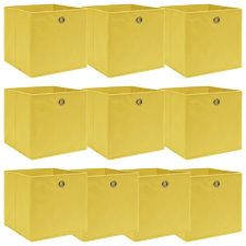 vidaXL 10 db sárga szövet tárolódoboz 32 x 32 x 32 cm bútor