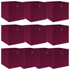 vidaXL 10 db sötétpiros szövet tárolódoboz 32 x 32 x 32 cm bútor
