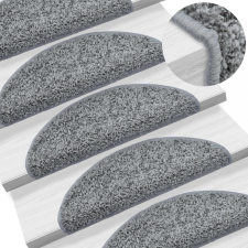 vidaXL 10 db szürke lépcsőszőnyeg 65 x 25 cm lakástextília