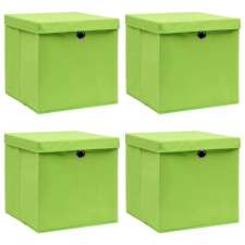 vidaXL 10 db zöld szövet tárolódoboz fedéllel 32 x 32 x 32 cm bútor