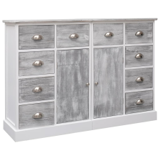 vidaXL 10-fiókos szürke fa tálalószekrény 113 x 30 x 79 cm bútor