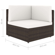 vidaXL 10 részes barna polyrattan kerti ülőgarnitúra kerti bútor