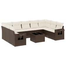 vidaXL 10 részes barna polyrattan kerti ülőgarnitúra párnákkal (3220612) kerti bútor