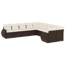 vidaXL 10 részes barna polyrattan kerti ülőgarnitúra párnákkal (3221912) kerti bútor
