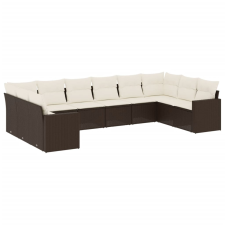 vidaXL 10 részes barna polyrattan kerti ülőgarnitúra párnákkal (3251810) kerti bútor