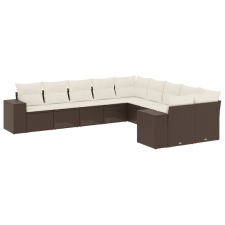 vidaXL 10 részes barna polyrattan kerti ülőgarnitúra párnákkal (3255450) kerti bútor