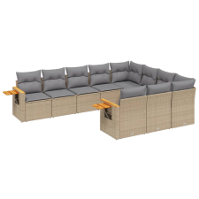 vidaXL 10 részes bézs polyrattan kerti ülőgarnitúra párnával (3259581) kerti bútor