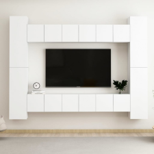 vidaXL 10 részes fehér forgácslap TV-szekrényszett bútor