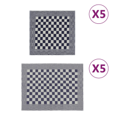 vidaXL 10-részes kék-fehér pamut törölközőszett lakástextília