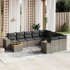 vidaXL 10 részes szürke polyrattan kerti ülőgarnitúra párnákkal kerti bútor