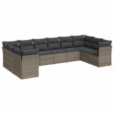 vidaXL 10 részes szürke polyrattan kerti ülőgarnitúra párnákkal (3218200) kerti bútor