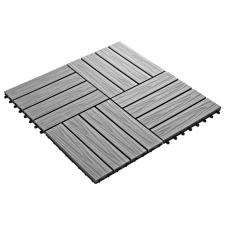 vidaXL 11 db (1 m2) szürke dombornyomott WPC burkolólap 30x30 cm lakástextília