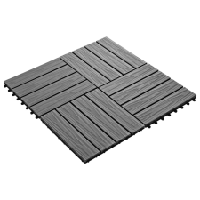 vidaXL 11 db (1 m2) szürke dombornyomott WPC burkolólap 30x30 cm (45035) építőanyag