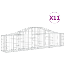 vidaXL 11 db íves horganyzott vas gabion kosár 200x30x40/60 cm (3145376) kerti tárolás