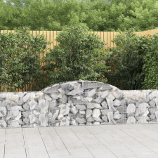 vidaXL 11 db íves horganyzott vas gabion kosár 300x30x60/80 cm kerti tárolás