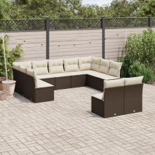 vidaXL 11 részes barna polyrattan kerti ülőgarnitúra párnákkal kerti bútor