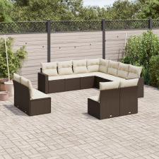 vidaXL 11 részes barna polyrattan kerti ülőgarnitúra párnákkal kerti bútor