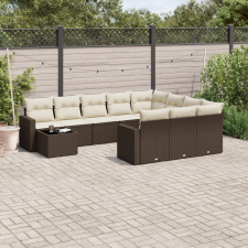vidaXL 11 részes barna polyrattan kerti ülőgarnitúra párnákkal kerti bútor