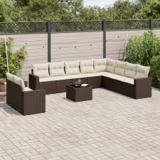 vidaXL 11 részes barna polyrattan kerti ülőgarnitúra párnákkal kerti bútor