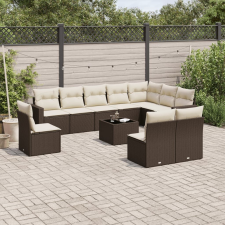 vidaXL 11 részes barna polyrattan kerti ülőgarnitúra párnákkal kerti bútor