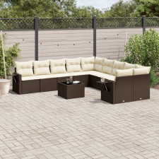 vidaXL 11 részes barna polyrattan kerti ülőgarnitúra párnákkal kerti bútor